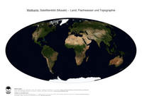#22 Landkarte Welt: Land, Flachwasser und Topographie