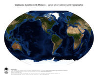 #9 Landkarte Welt: Land, Meeresboden und Topographie