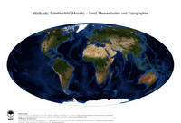 #10 Landkarte Welt: Land, Meeresboden und Topographie