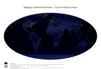 #34 Landkarte Welt: Licht der Städte bei Nacht