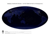 #41 Landkarte Welt: Licht der Städte bei Nacht (mit Staatsgrenzen)