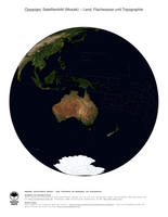 #5 Landkarte Ozeanien: Land, Flachwasser und Topographie (mit Staatsgrenzen)