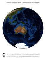 #3 Landkarte Ozeanien: Land, Meeresboden und Topographie (mit Staatsgrenzen)