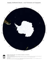 #5 Landkarte Antarktis: Land, Flachwasser und Topographie (mit Staatsgrenzen)