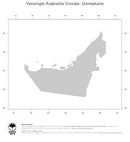 #1 Landkarte Vereinigte Arabische Emirate: Politische Staatsgrenzen (Umrisskarte)