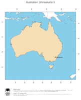#2 Landkarte Australien: Politische Staatsgrenzen und Hauptstadt (Umrisskarte)