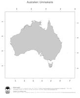 #1 Landkarte Australien: Politische Staatsgrenzen (Umrisskarte)