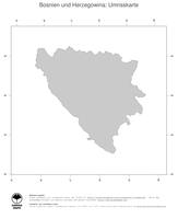 #1 Landkarte Bosnien und Herzegowina: Politische Staatsgrenzen (Umrisskarte)