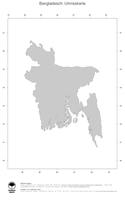 #1 Landkarte Bangladesch: Politische Staatsgrenzen (Umrisskarte)