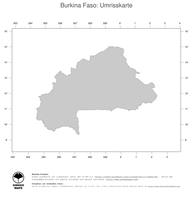 #1 Landkarte Burkina Faso: Politische Staatsgrenzen (Umrisskarte)