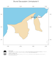 #2 Landkarte Brunei Darussalam: Politische Staatsgrenzen und Hauptstadt (Umrisskarte)