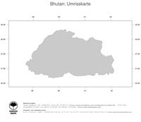 #1 Landkarte Bhutan: Politische Staatsgrenzen (Umrisskarte)