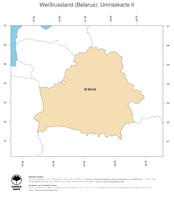 #2 Landkarte Weissrussland: Politische Staatsgrenzen und Hauptstadt (Umrisskarte)