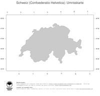 #1 Landkarte Schweiz: Politische Staatsgrenzen (Umrisskarte)