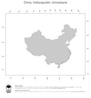 #1 Landkarte China: Politische Staatsgrenzen (Umrisskarte)