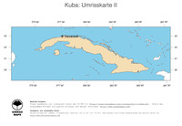 #2 Landkarte Kuba: Politische Staatsgrenzen und Hauptstadt (Umrisskarte)