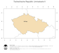 #2 Landkarte Tschechische Republik: Politische Staatsgrenzen und Hauptstadt (Umrisskarte)