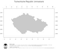 #1 Landkarte Tschechische Republik: Politische Staatsgrenzen (Umrisskarte)