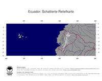#4 Landkarte Ecuador: schattiertes Relief, Staatsgrenzen und Hauptstadt
