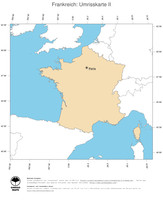 #2 Landkarte Frankreich: Politische Staatsgrenzen und Hauptstadt (Umrisskarte)