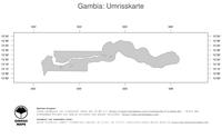 #1 Landkarte Gambia: Politische Staatsgrenzen (Umrisskarte)