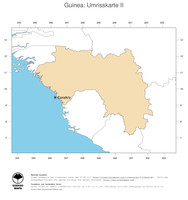 #2 Landkarte Guinea: Politische Staatsgrenzen und Hauptstadt (Umrisskarte)