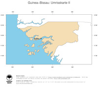 #2 Landkarte Guinea-Bissau: Politische Staatsgrenzen und Hauptstadt (Umrisskarte)