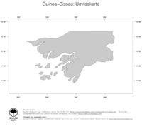 #1 Landkarte Guinea-Bissau: Politische Staatsgrenzen (Umrisskarte)