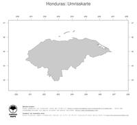 #1 Landkarte Honduras: Politische Staatsgrenzen (Umrisskarte)