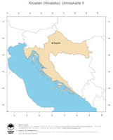 #2 Landkarte Kroatien: Politische Staatsgrenzen und Hauptstadt (Umrisskarte)
