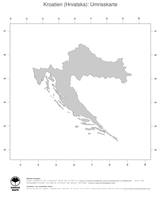 #1 Landkarte Kroatien: Politische Staatsgrenzen (Umrisskarte)