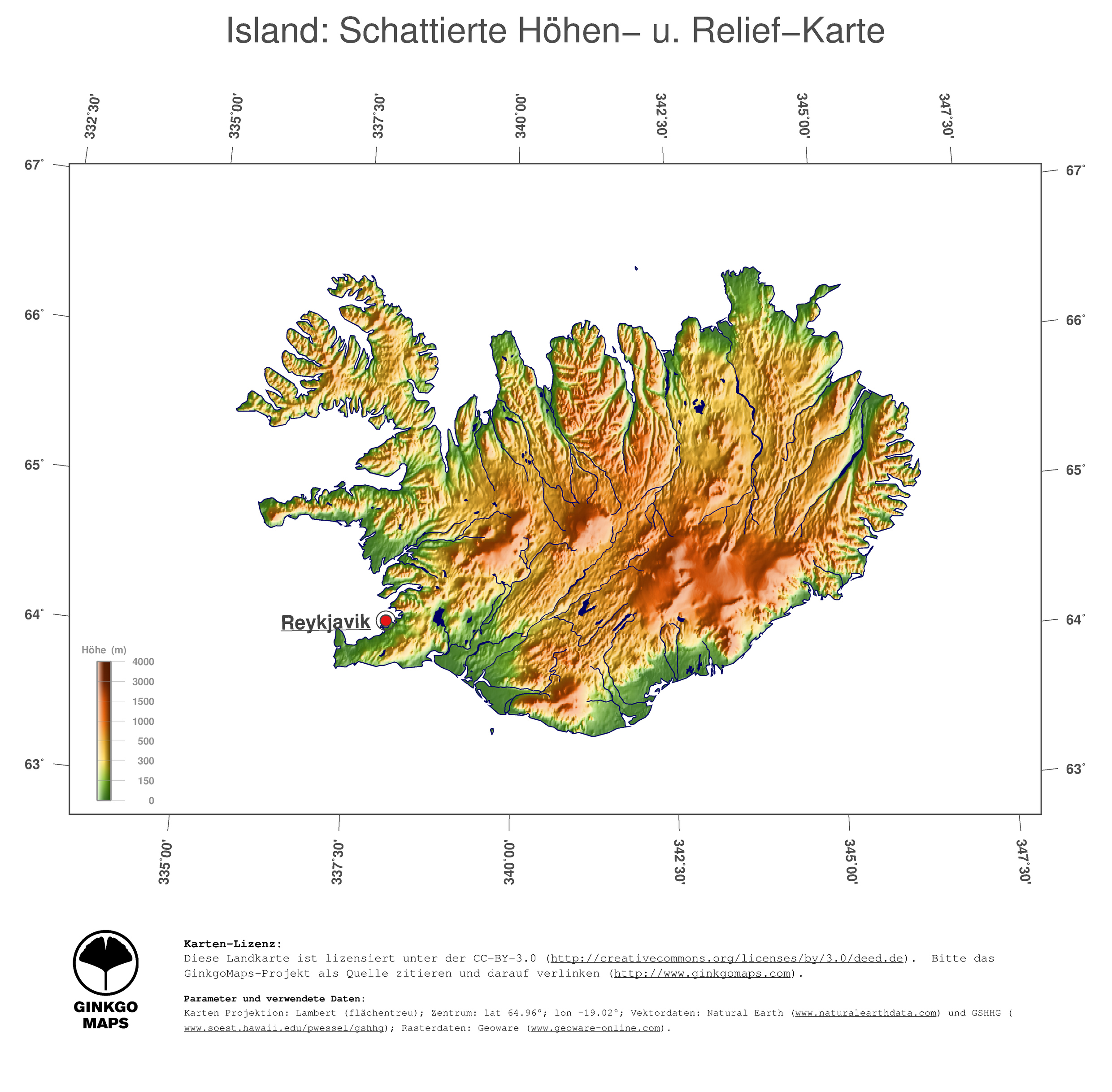 Landkarte Island; GinkgoMaps Landkarten Sammlung Kontinent: Europa