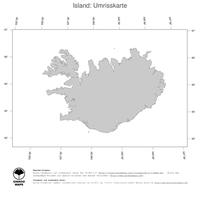 #1 Landkarte Island: Politische Staatsgrenzen (Umrisskarte)