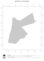 #1 Landkarte Jordanien: Politische Staatsgrenzen (Umrisskarte)
