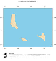 #2 Landkarte Komoren: Politische Staatsgrenzen und Hauptstadt (Umrisskarte)