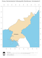 #2 Landkarte Nordkorea: Politische Staatsgrenzen und Hauptstadt (Umrisskarte)