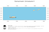 #2 Landkarte Kaimaninseln: Politische Staatsgrenzen und Hauptstadt (Umrisskarte)