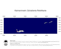 #4 Landkarte Kaimaninseln: schattiertes Relief, Staatsgrenzen und Hauptstadt