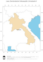 #2 Landkarte Laos: Politische Staatsgrenzen und Hauptstadt (Umrisskarte)