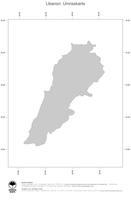 #1 Landkarte Libanon: Politische Staatsgrenzen (Umrisskarte)