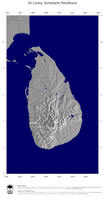 #4 Landkarte Sri Lanka: schattiertes Relief, Staatsgrenzen und Hauptstadt