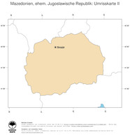 #2 Landkarte Mazedonien: Politische Staatsgrenzen und Hauptstadt (Umrisskarte)