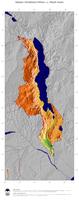 #5 Landkarte Malawi: farbkodierte Topographie, schattiertes Relief, Staatsgrenzen und Hauptstadt