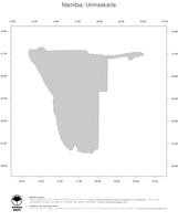 #1 Landkarte Namibia: Politische Staatsgrenzen (Umrisskarte)