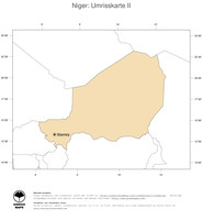 #2 Landkarte Niger: Politische Staatsgrenzen und Hauptstadt (Umrisskarte)