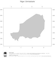 #1 Landkarte Niger: Politische Staatsgrenzen (Umrisskarte)