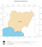 #2 Landkarte Nigeria: Politische Staatsgrenzen und Hauptstadt (Umrisskarte)