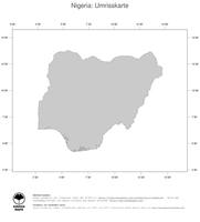 #1 Landkarte Nigeria: Politische Staatsgrenzen (Umrisskarte)