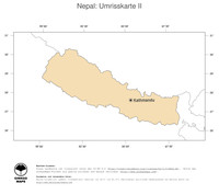 #2 Landkarte Nepal: Politische Staatsgrenzen und Hauptstadt (Umrisskarte)