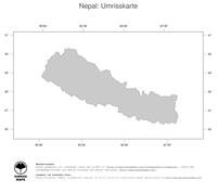 #1 Landkarte Nepal: Politische Staatsgrenzen (Umrisskarte)